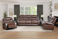 Putnam Brown Reclining Loveseat with Console - Ornate Home