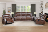 Putnam Brown Reclining Sofa with Drop Down Table - Ornate Home