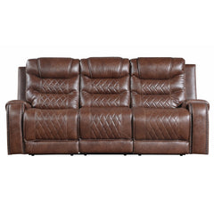 Putnam Brown Reclining Sofa with Drop Down Table - Ornate Home
