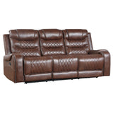 Putnam Brown Reclining Sofa with Drop Down Table - Ornate Home