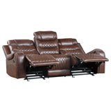 Putnam Brown Reclining Sofa with Drop Down Table - Ornate Home