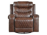 Putnam Brown Swivel Reclining Chair - Ornate Home