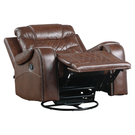 Putnam Brown Swivel Reclining Chair - Ornate Home