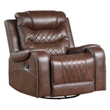 Putnam Brown Swivel Reclining Chair - Ornate Home