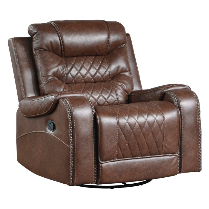 Putnam Brown Swivel Reclining Chair - Ornate Home