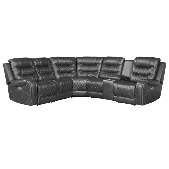 Putnam Gray 6-Piece Modular Power Reclining Sectional - Ornate Home