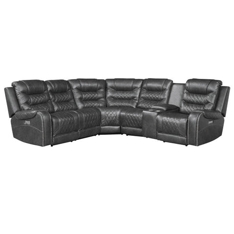 Putnam Gray 6-Piece Modular Power Reclining Sectional - Ornate Home