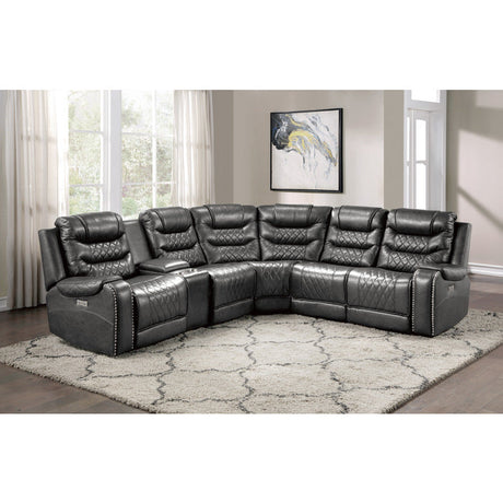 Putnam Gray 6-Piece Modular Power Reclining Sectional - Ornate Home