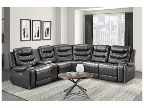Putnam Gray 6-Piece Modular Power Reclining Sectional - Ornate Home