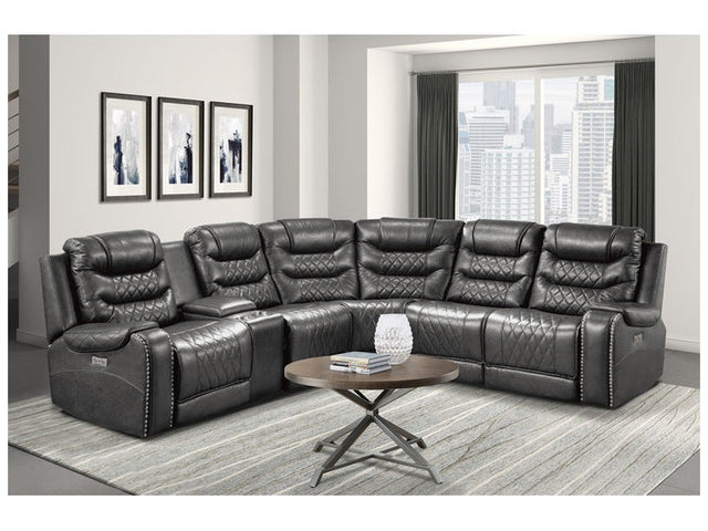 Putnam Gray 6-Piece Modular Power Reclining Sectional - Ornate Home