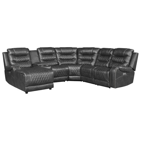 Putnam Gray 6-Piece Modular Power Reclining Sectional with Left Chaise - Ornate Home