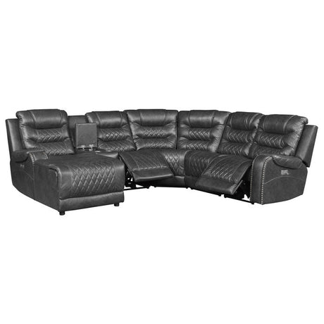 Putnam Gray 6-Piece Modular Power Reclining Sectional with Left Chaise - Ornate Home