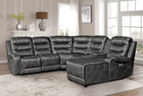 Putnam Gray 6-Piece Modular Power Reclining Sectional with Right Chaise - Ornate Home