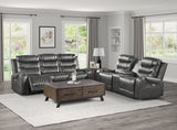 Putnam Gray Power Double Reclining Loveseat - Ornate Home