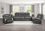 Putnam Gray Power Double Reclining Loveseat - Ornate Home