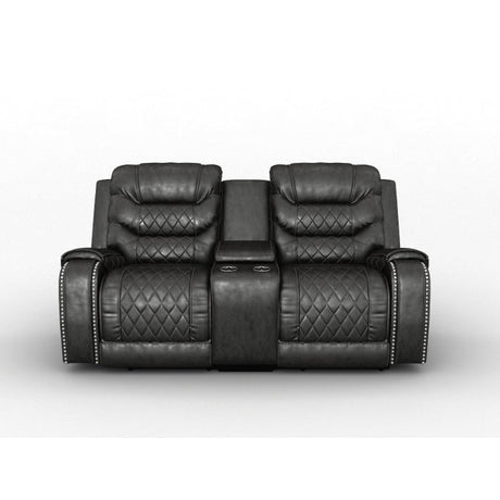 Putnam Gray Power Double Reclining Loveseat - Ornate Home