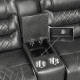 Putnam Gray Power Double Reclining Loveseat - Ornate Home