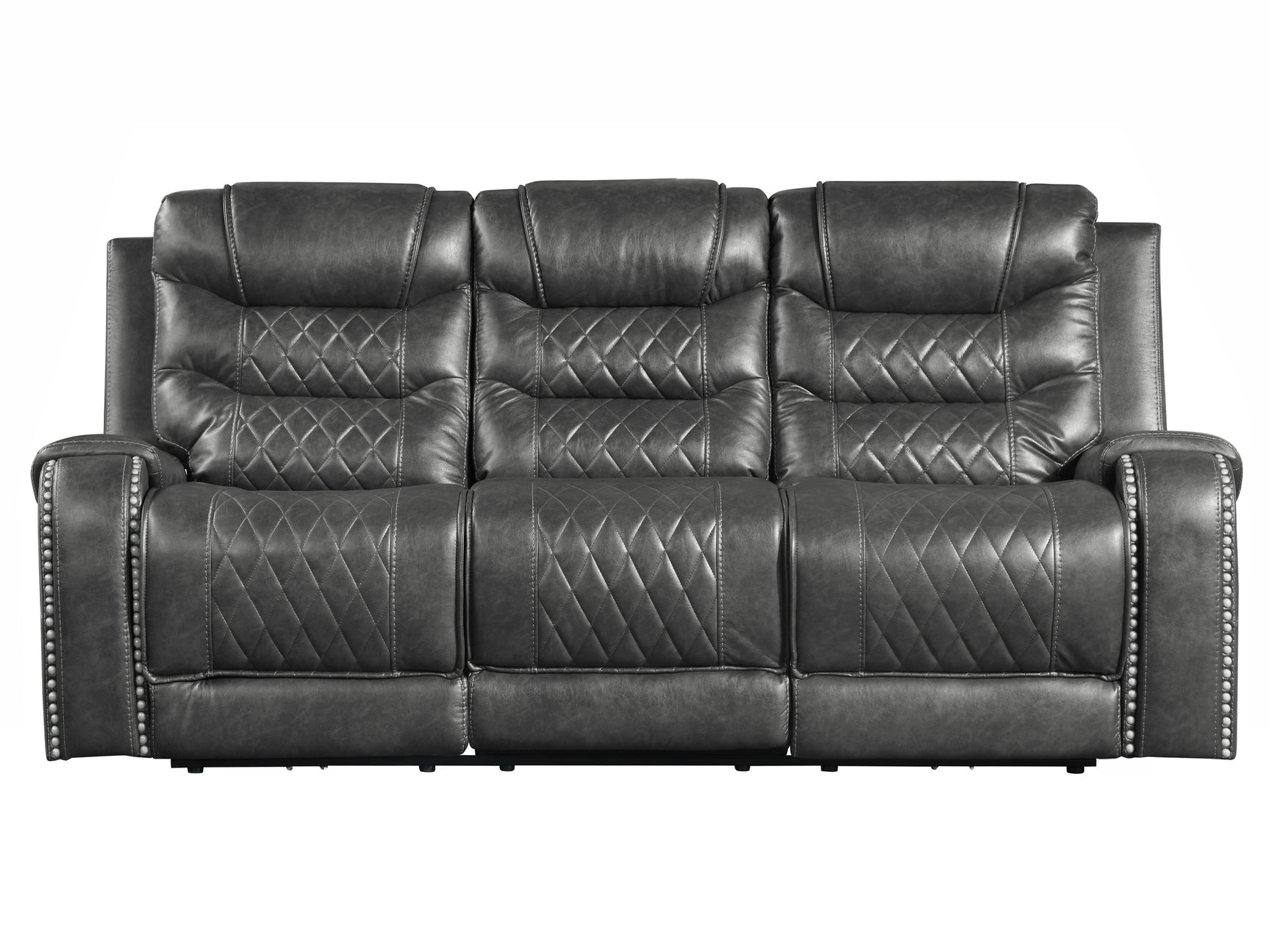 Putnam Gray Power Double Reclining Sofa - Ornate Home
