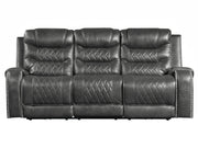 Putnam Gray Power Double Reclining Sofa - Ornate Home