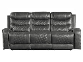 Putnam Gray Power Double Reclining Sofa - Ornate Home