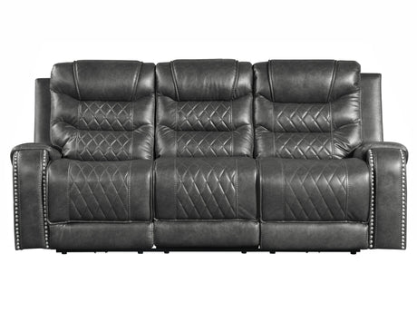 Putnam Gray Power Double Reclining Sofa - Ornate Home