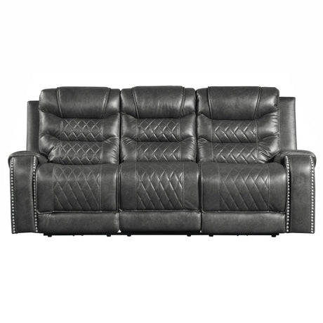 Putnam Gray Power Double Reclining Sofa - Ornate Home