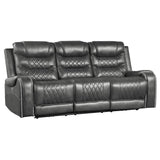Putnam Gray Power Double Reclining Sofa - Ornate Home