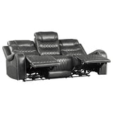 Putnam Gray Power Double Reclining Sofa - Ornate Home
