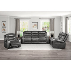 Putnam Gray Power Double Reclining Sofa - Ornate Home