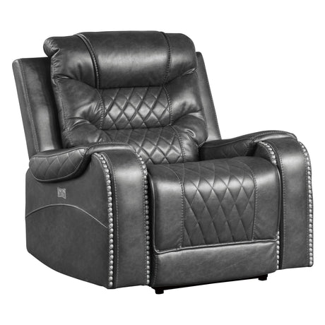 Putnam Gray Power Reclining Chair - Ornate Home