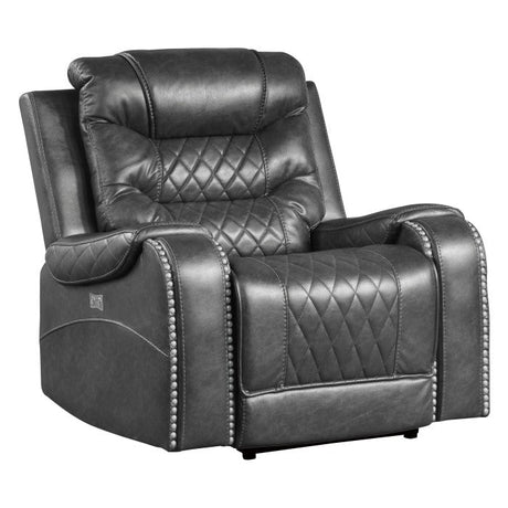Putnam Gray Power Reclining Chair - Ornate Home