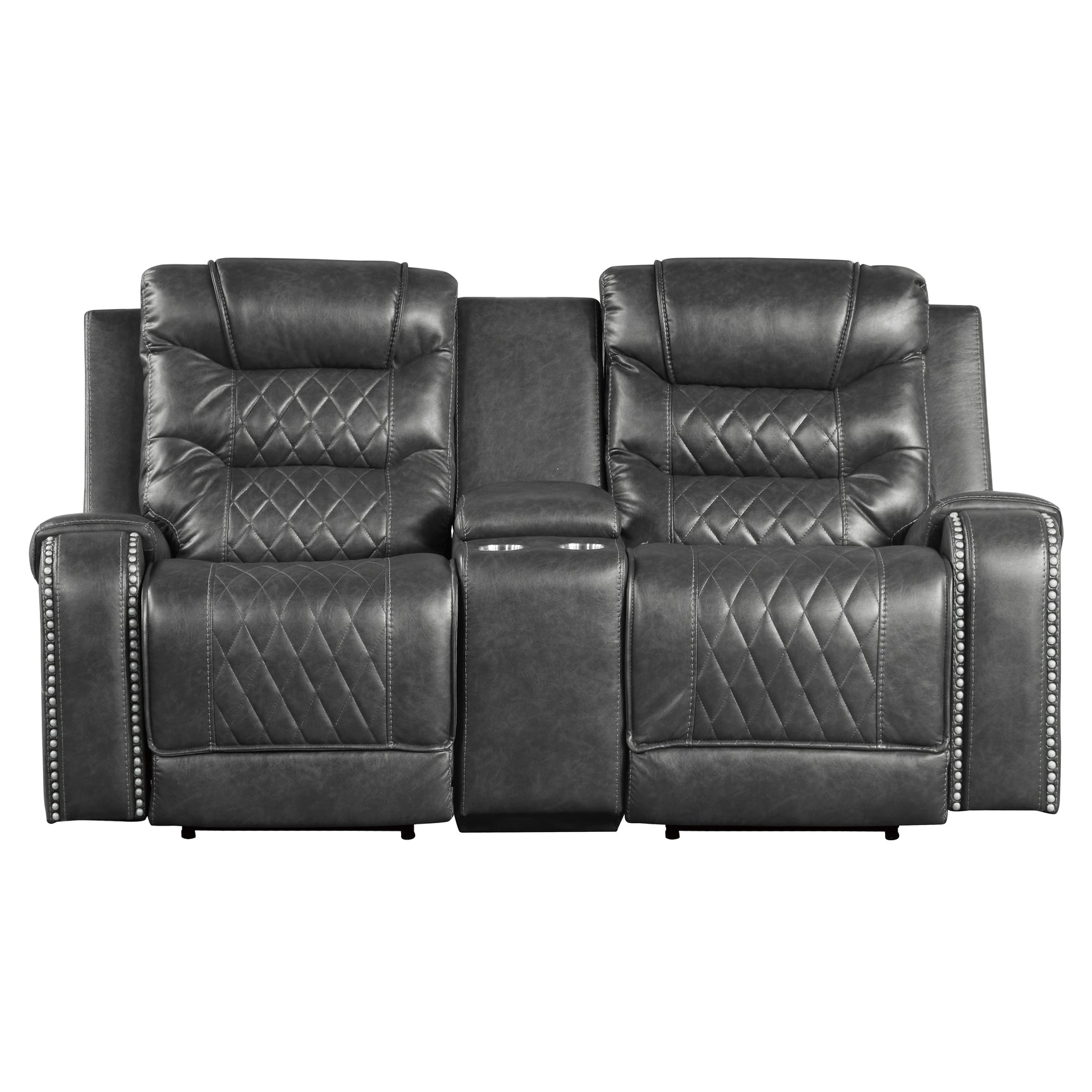 Putnam Gray Power Reclining Sofa and Loveseat - Ornate Home