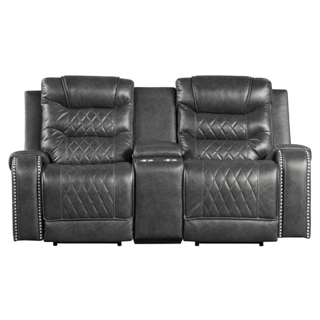 Putnam Gray Power Reclining Sofa and Loveseat - Ornate Home