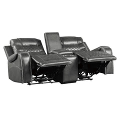 Putnam Gray Power Reclining Sofa and Loveseat - Ornate Home