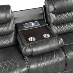 Putnam Gray Power Reclining Sofa and Loveseat - Ornate Home