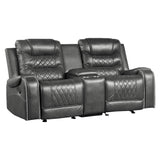 Putnam Gray Reclining Loveseat with Console - Ornate Home