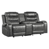 Putnam Gray Reclining Loveseat with Console - Ornate Home