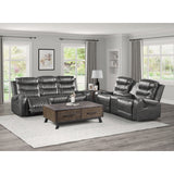Putnam Gray Reclining Loveseat with Console - Ornate Home