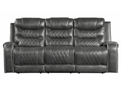 Putnam Gray Reclining Sofa with Drop Down Table - Ornate Home