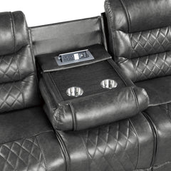 Putnam Gray Reclining Sofa with Drop Down Table - Ornate Home