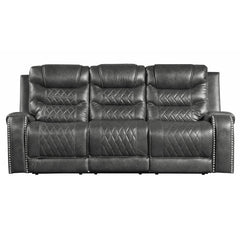 Putnam Gray Reclining Sofa with Drop Down Table - Ornate Home