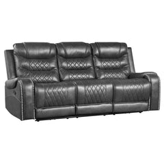 Putnam Gray Reclining Sofa with Drop Down Table - Ornate Home