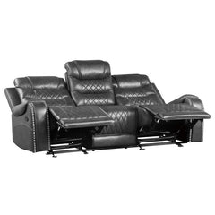 Putnam Gray Reclining Sofa with Drop Down Table - Ornate Home