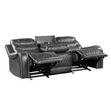 Putnam Gray Reclining Sofa with Drop Down Table - Ornate Home
