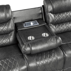 Putnam Gray Reclining Sofa with Drop Down Table - Ornate Home