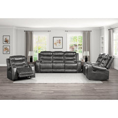 Putnam Gray Reclining Sofa with Drop Down Table - Ornate Home