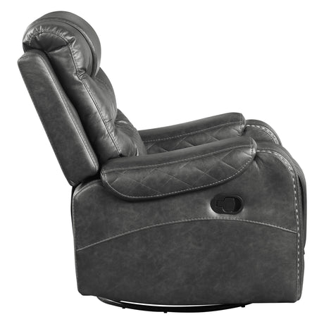 Putnam Gray Swivel Reclining Chair - Ornate Home