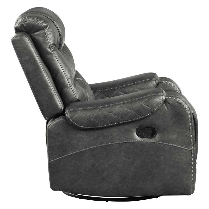 Putnam Gray Swivel Reclining Chair - Ornate Home