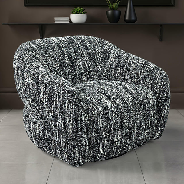 Pyrena Black Swivel Chair - Ornate Home