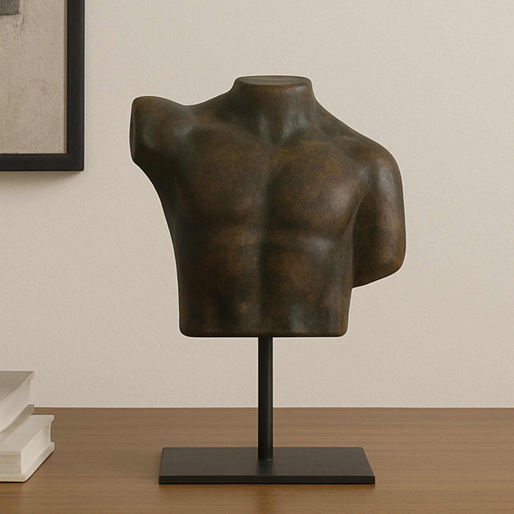 Victor Dark Green Patina Cast Aluminum Sculpture